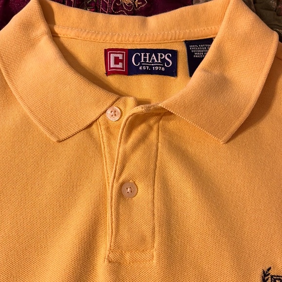 Chaps Ralph Lauren Yellow Cotton Vintage Golf Polo Shirt |M - Picture 6 of 8